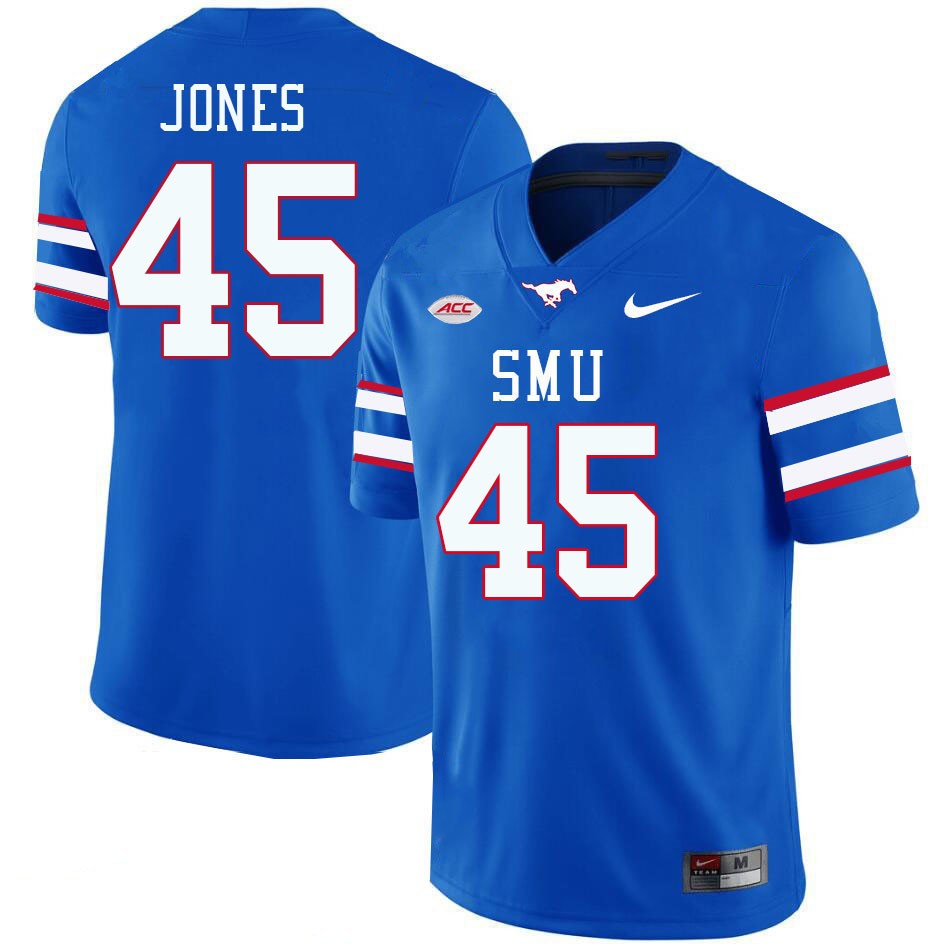 SMU Mustangs #45 Jayden Jones College Football Jerseys Stitched Sale-Royal
